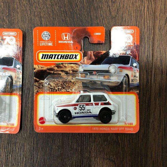 Matchbox 1970 Honda N600 Off Road 7/100 70th Year Metal White Motul LOT OF 2 - Picture 2 of 6